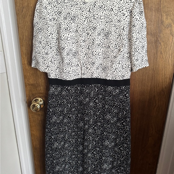 Caroline Crepe Black and White Spot Dress - Picture 1 of 5